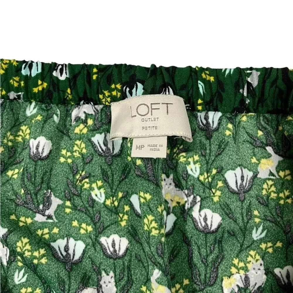 LOFT Floral Fox Midi Mixed Print Tiered Skirt - Picture 2 of 4
